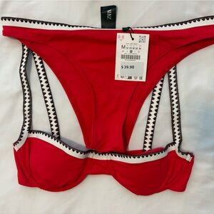 NWT ZARA Red Bikini Set